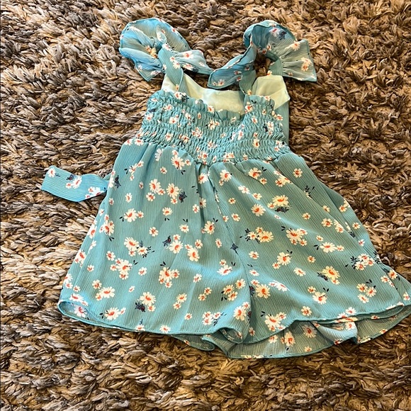 Floral Blue Ruffle Romper - Picture 5 of 5